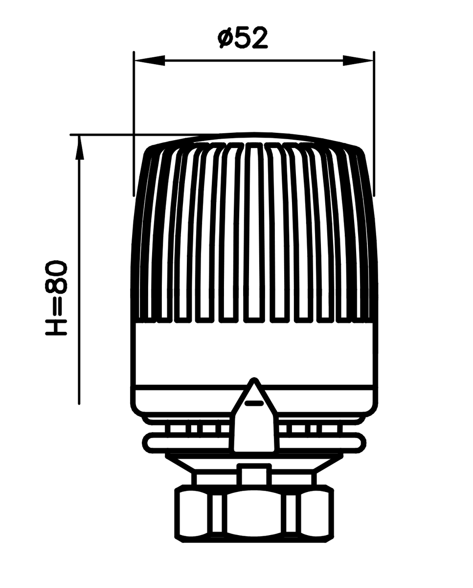 AFRISO Thermostat-Regelkopf 323 N mit 0-Stellung weiß/schwarz M30x1,5 BEF 95130 95140