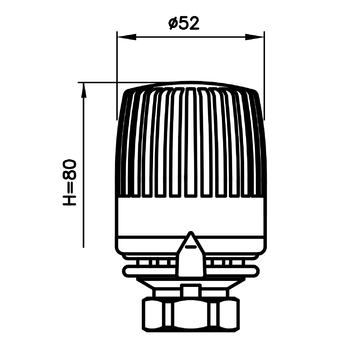AFRISO Thermostat-Regelkopf 323 N mit 0-Stellung weiß/schwarz M30x1,5 BEF 95130 95140